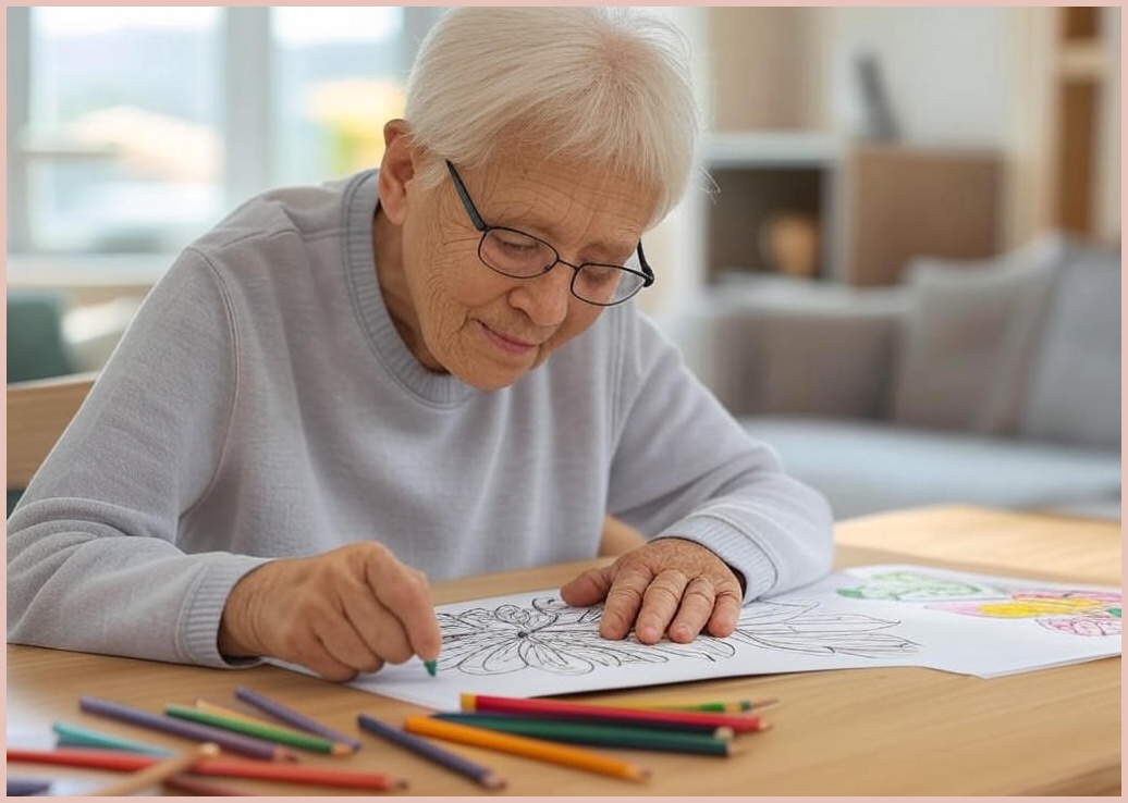 어르신 색칠공부 색연필 꽃 색칠도안 세트 기억력 강화 추억회상 - 이미지 1