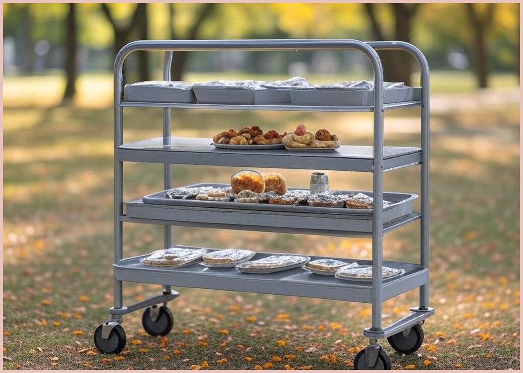 에이블카트 이동식 다용도 서빙카트 3단 중형 AB-G101B, 그레이, 3단 - 이미지 1