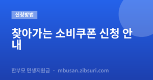 찾아가는 소비쿠폰 신청 안내